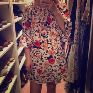 Flower bell sleeve dress